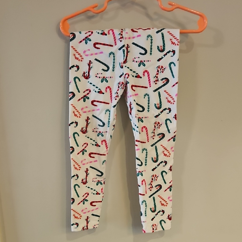 Festive Candy Cane Kids Leggings